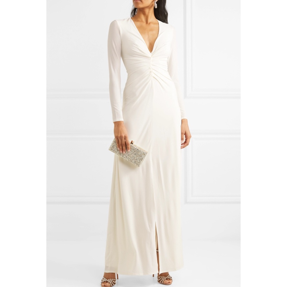 Halston white maxi gown